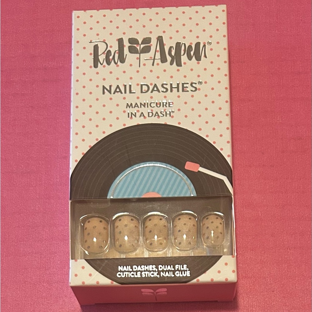 Red Aspen Nail Dashes MEET SOPHIA AT THE SOCK HOP Polka Dot Design NIB